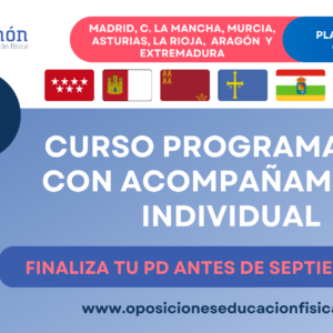 CURSO OPOSICIONES EF PRIMARIA ONLINE ELABORACIÓN PD+ ACOMPAÑAMIENTO CASTILLA LEÓN, MADRID, CASTILLA LA MANCHA, EXTREMADURA 2026